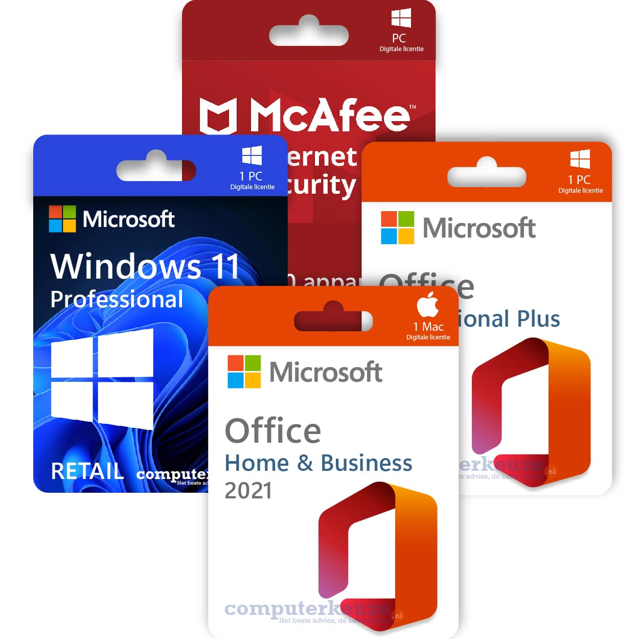 Office Professional Plus 2021 Office Home & Business voor Mac McAfee Internet Security Windows 11 Professional licentie goedkoop