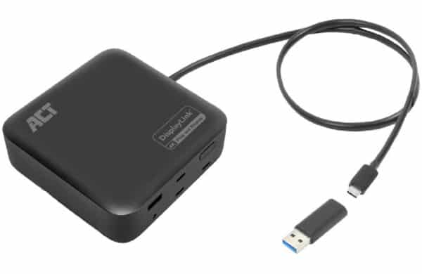 ACT Universeel USB-C Dockingstation 4K, voor 2 HDMI/DisplayPort monitoren, DisplayLink
