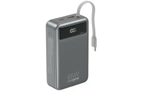 65W powerbank met geïntegreerde kabels 20000 mAh
