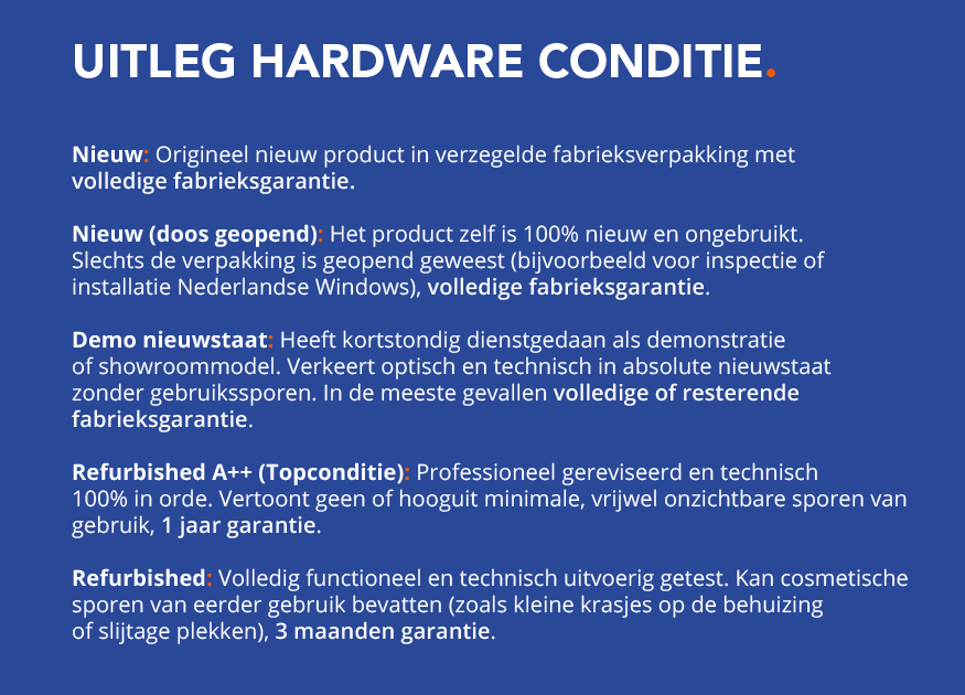 Uitleg Conditie Hardware