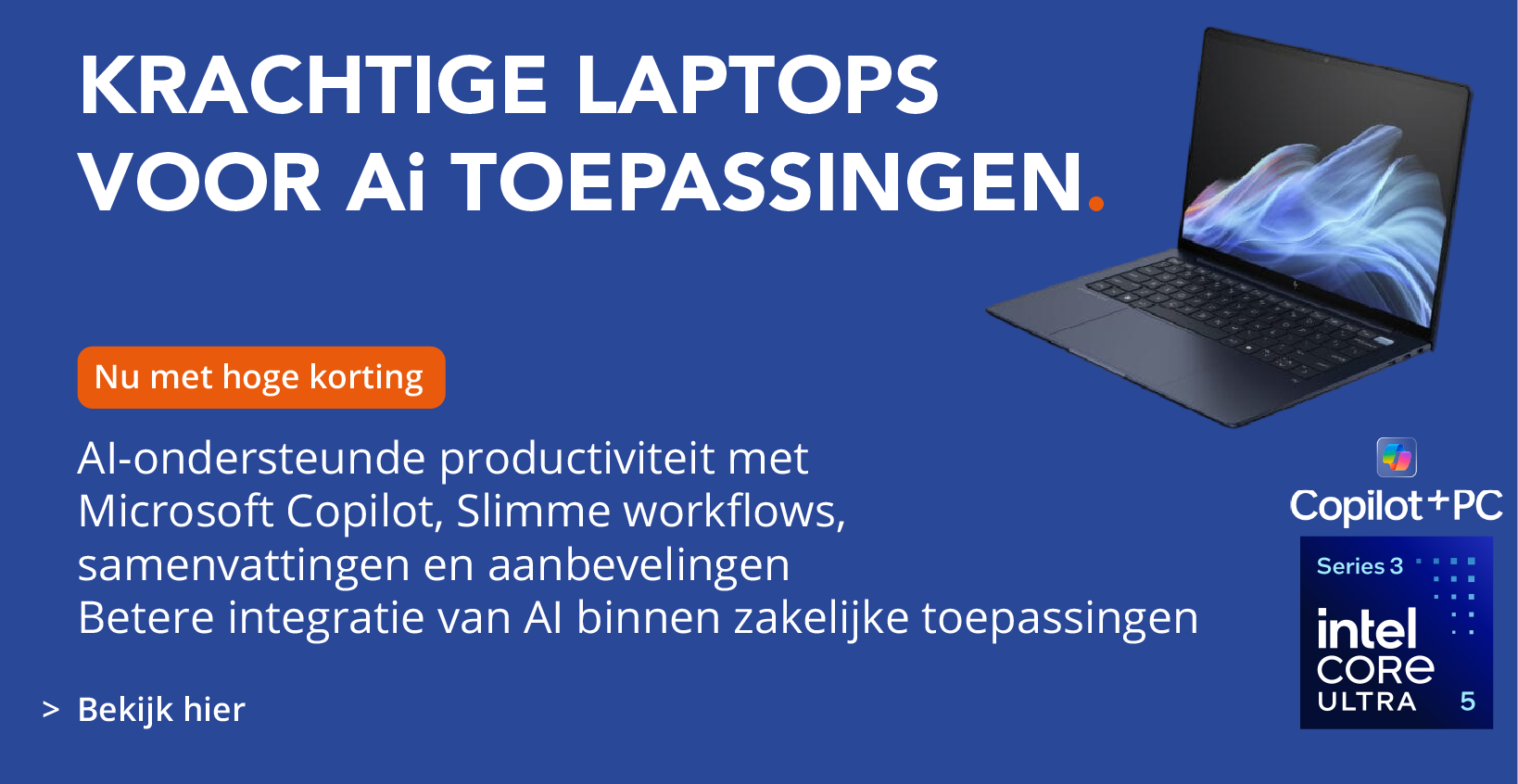 Laptop met AI ondersteuning